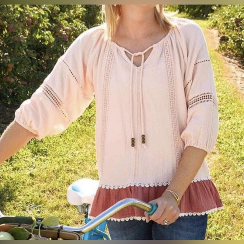 ⛵️Matilda Jane wonderment call me cute peasant  Blouse size L GUC …